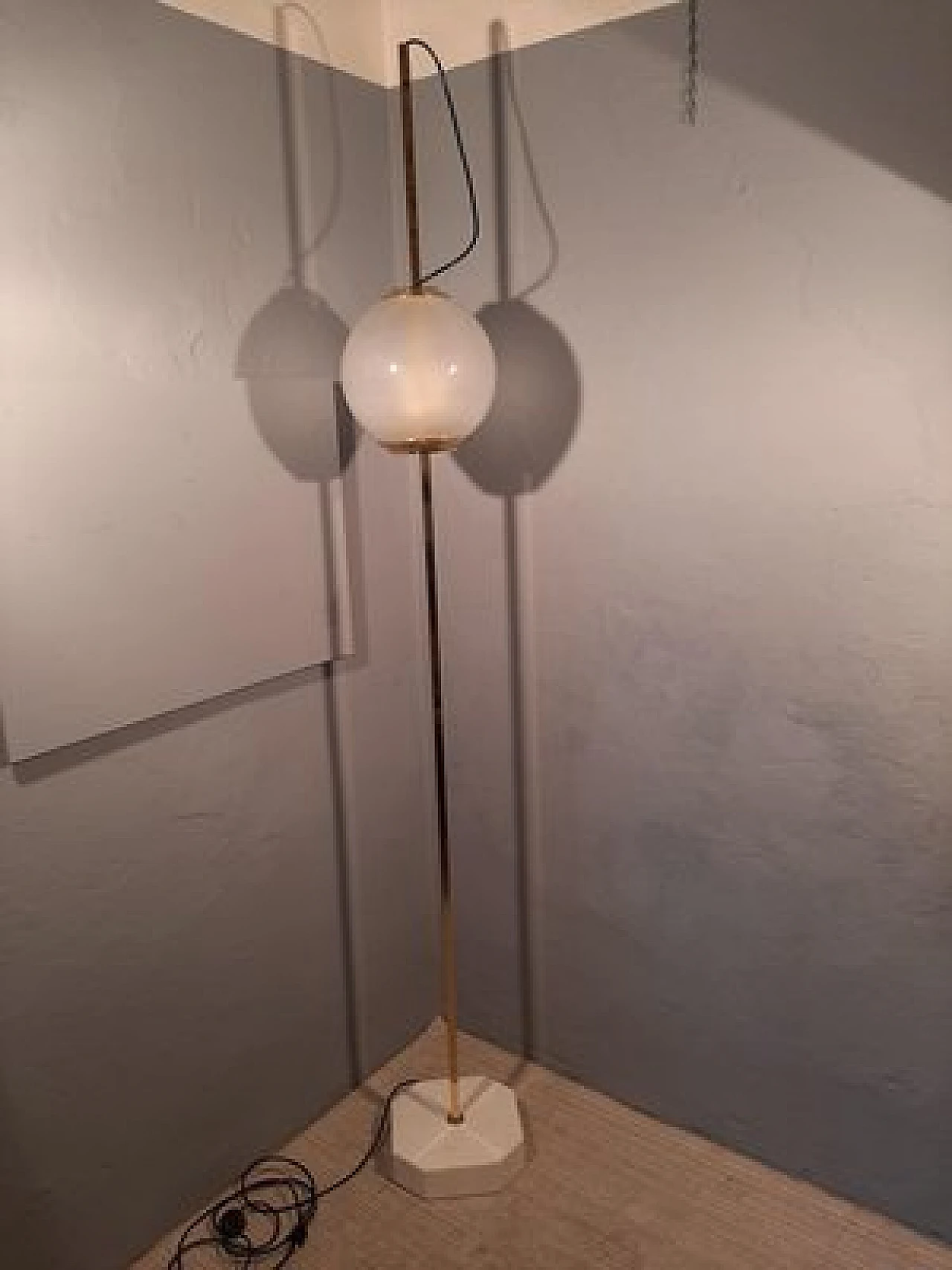 Balloon LTE10 floor lamp in brass by Dominioni for Azucena, 1990s 2