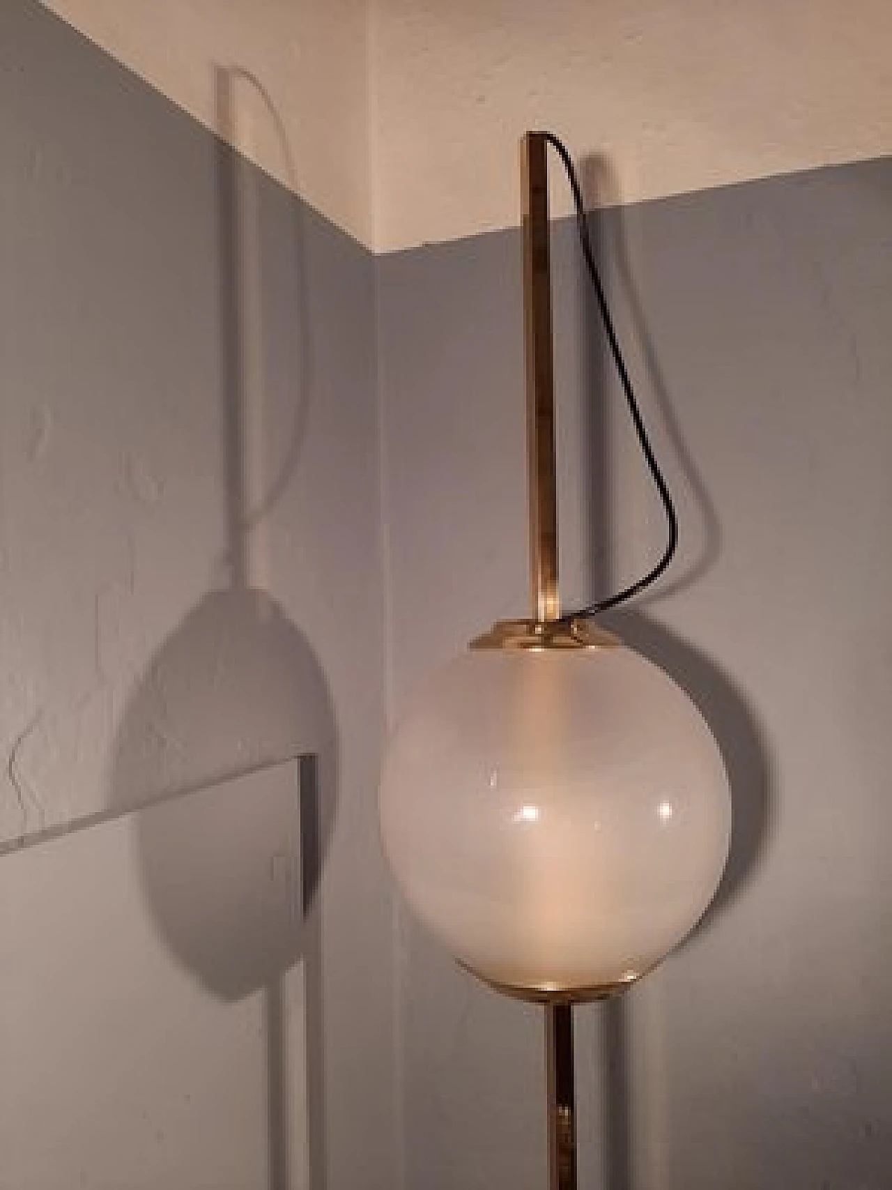 Balloon LTE10 floor lamp in brass by Dominioni for Azucena, 1990s 3