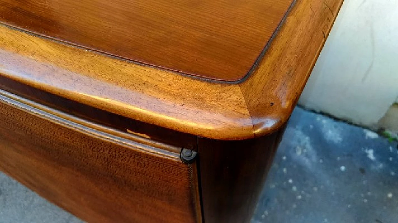 Wooden & brass sideboard with 3 hinged doors by Paolo Buffa, 1940s 16