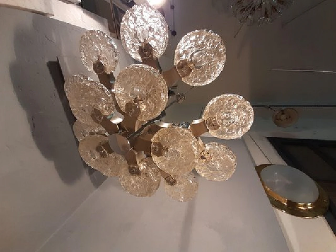 15-Light chandelier in iron & glass by G. Sciolari for Sciolari, 1970s 12