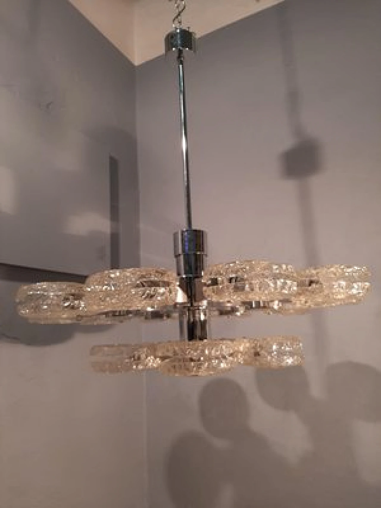 15-Light chandelier in iron & glass by G. Sciolari for Sciolari, 1970s 16