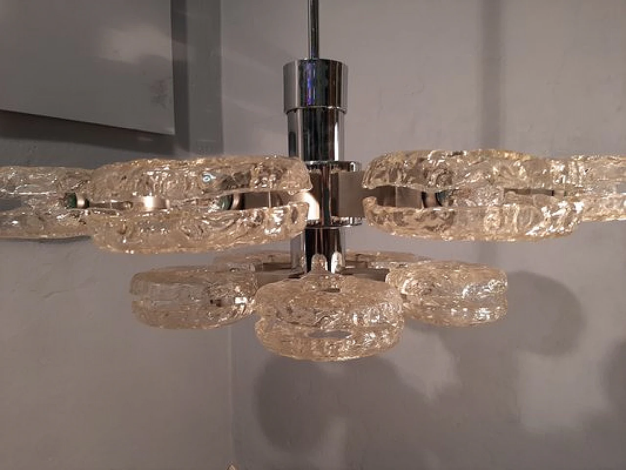 15-Light chandelier in iron & glass by G. Sciolari for Sciolari, 1970s 20