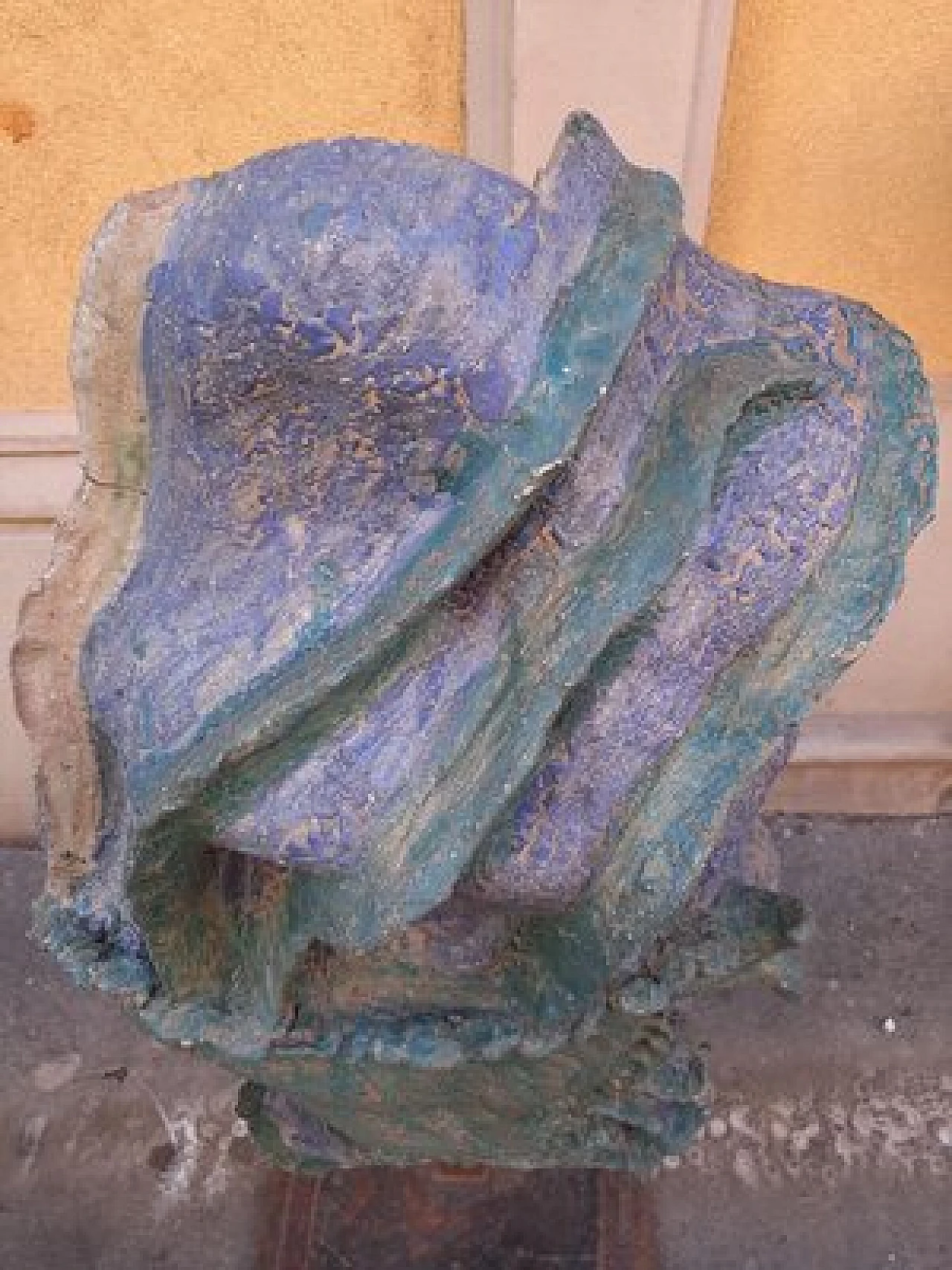 Pesce in gres policromo su struttura in ferro, scultura, anni '50 5