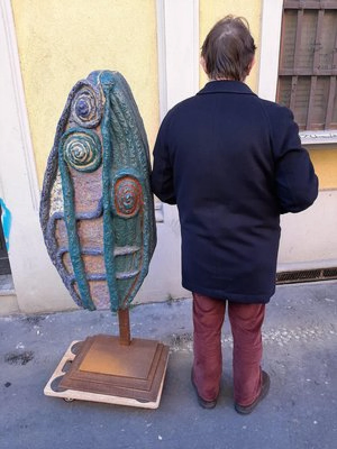 Alghe, scultura policroma in pietra su struttura in ferro, anni '50 13