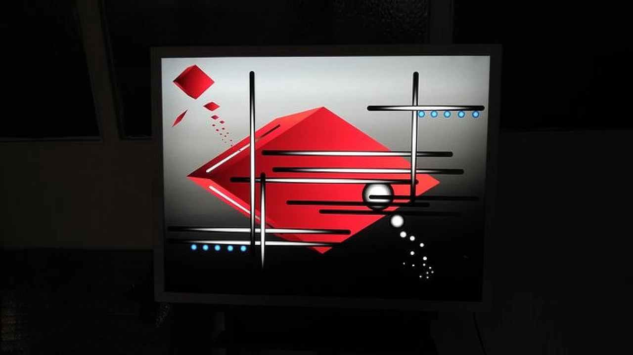 Red and grey led acrylic glass applique, 2000s 3