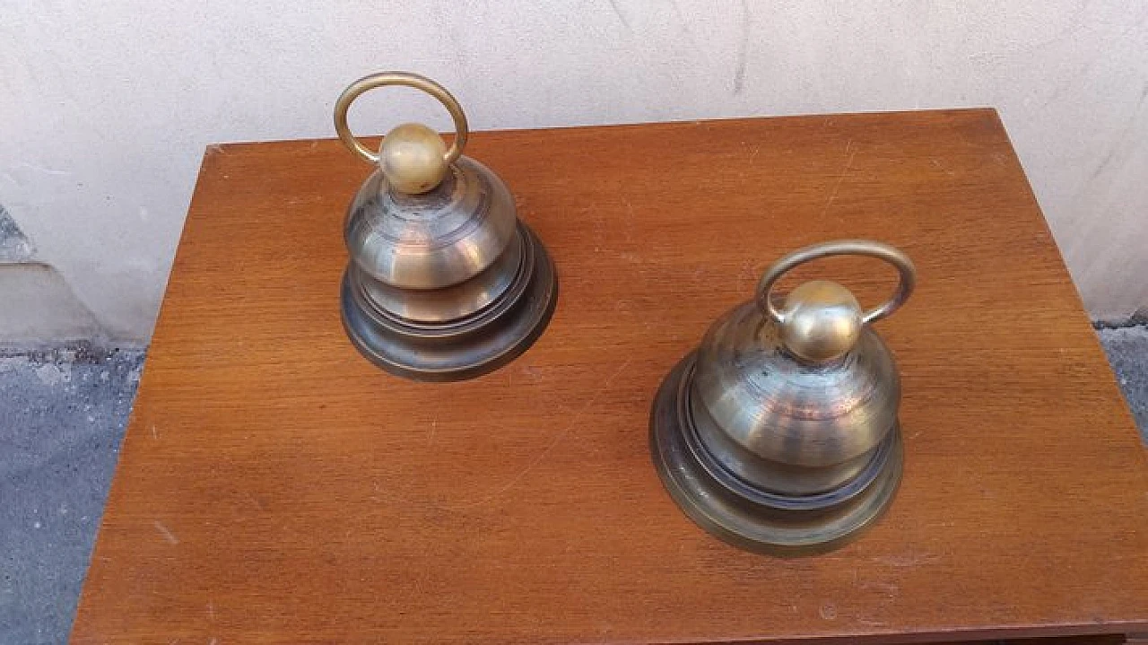 Pair of brass doorstops by L. C. Dominioni for Azucena, 1950s 4