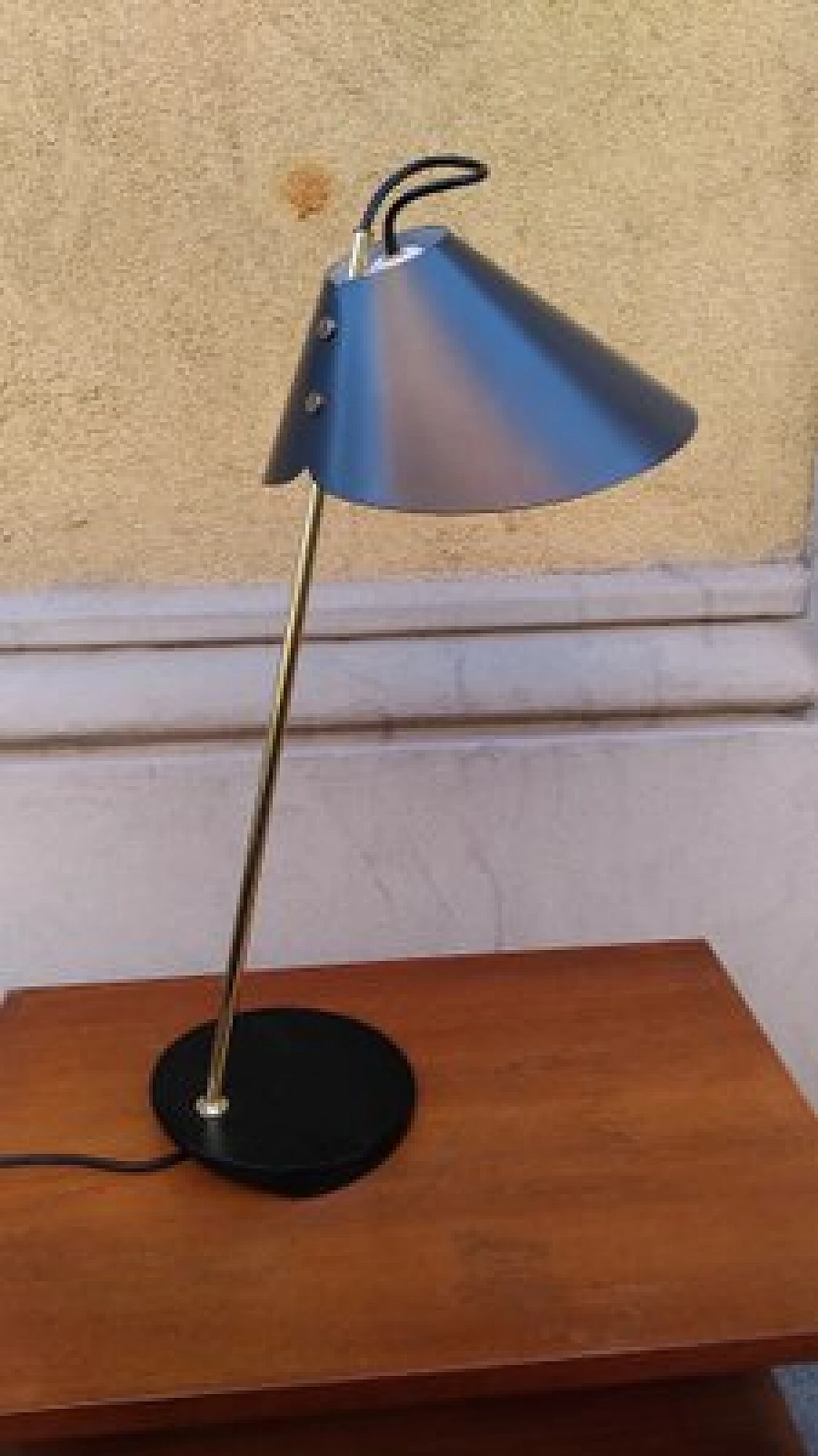 Iron & brass table lamp by L. C. Dominioni for Azucena, 1990s 2