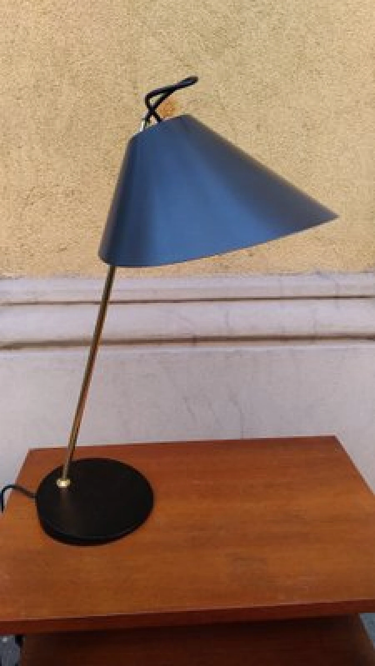 Iron & brass table lamp by L. C. Dominioni for Azucena, 1990s 3