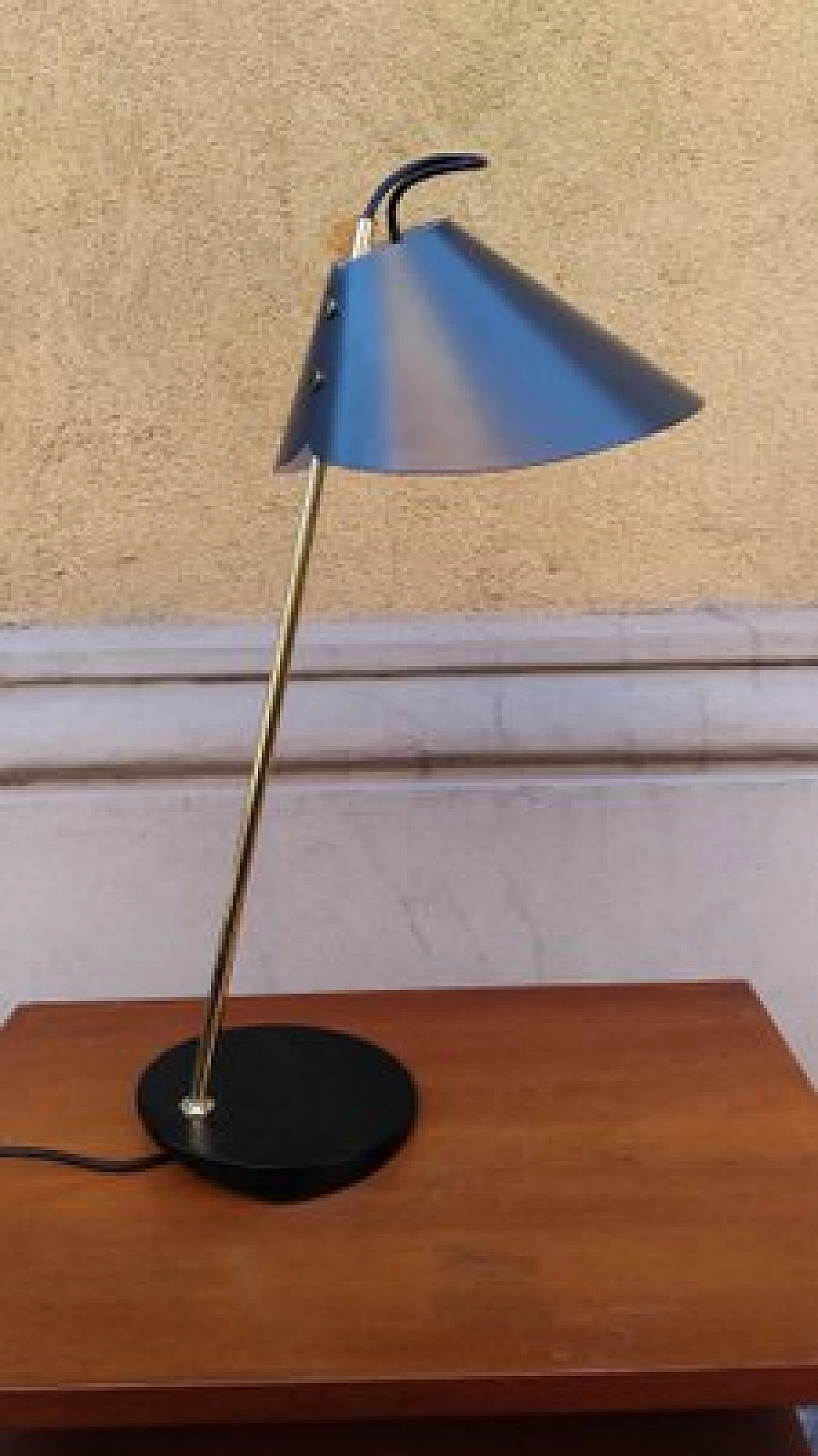 Iron & brass table lamp by L. C. Dominioni for Azucena, 1990s 5