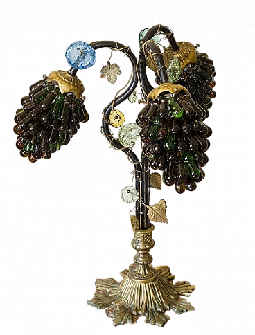 Art Nouveau lamp with Murano glass shade, 1920s