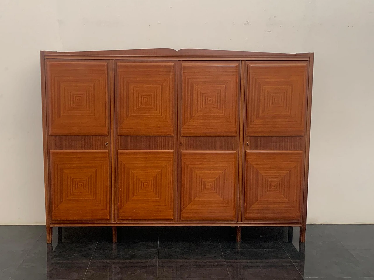 Mahogany sideboard with inlaid ashlars, 1950s 1