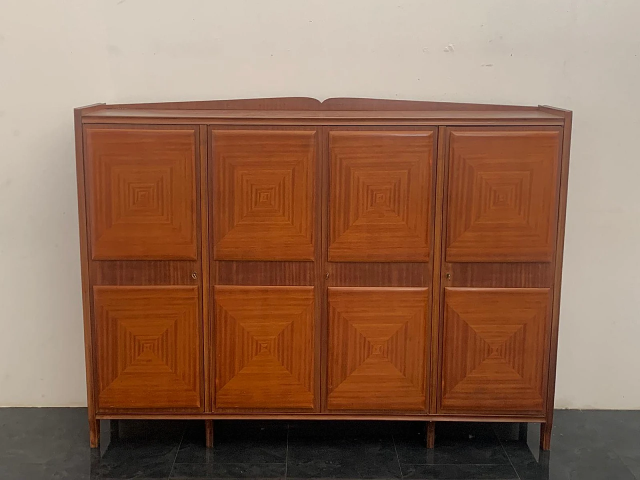 Mahogany sideboard with inlaid ashlars, 1950s 2