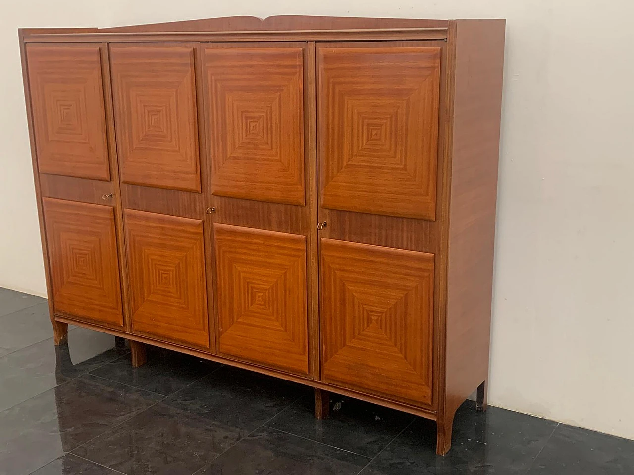 Mahogany sideboard with inlaid ashlars, 1950s 4