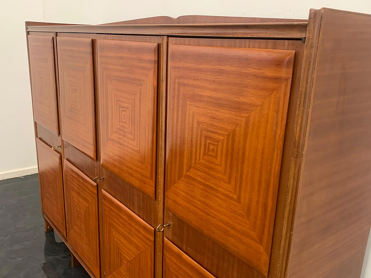 Mahogany sideboard with inlaid ashlars, 1950s 6