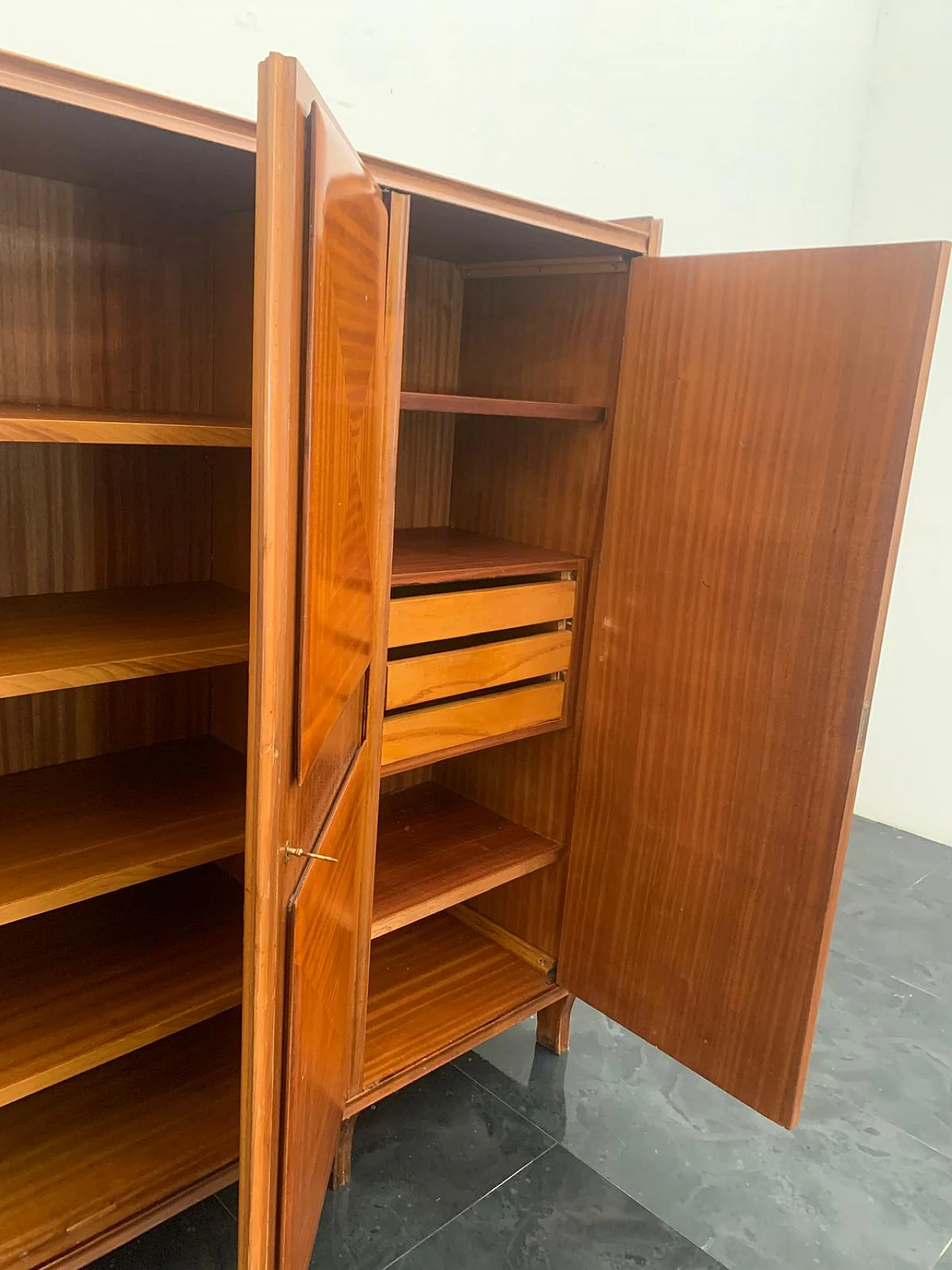 Mahogany sideboard with inlaid ashlars, 1950s 11