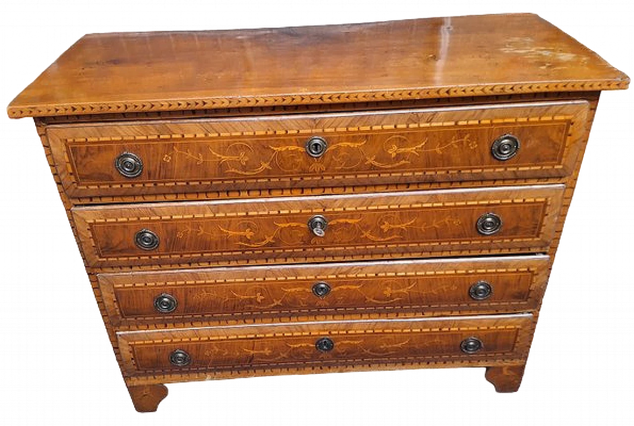 Wooden dresser with floral motifs and bronze details, 1790 15