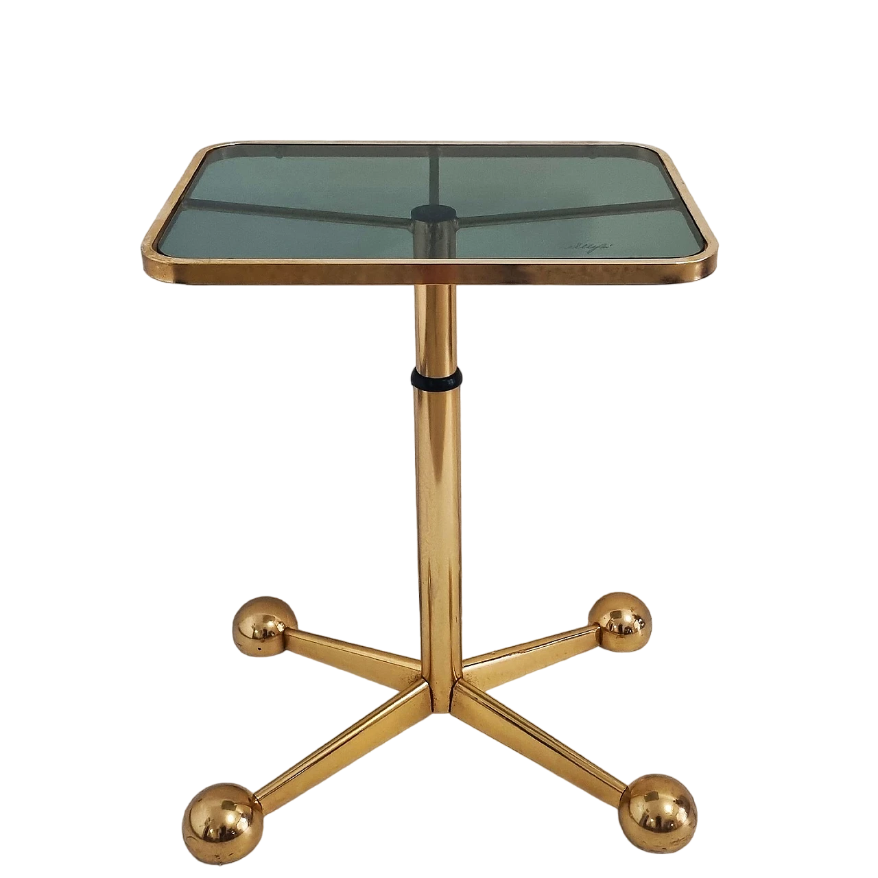 Brass and glass coffee table by Allegri Arredamenti Parma, 1970s 7