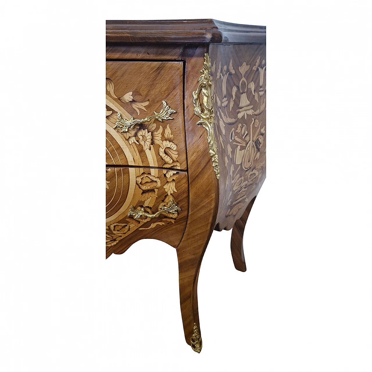 Louis XV style mahogany bedside table with inlays, early 20th century 5