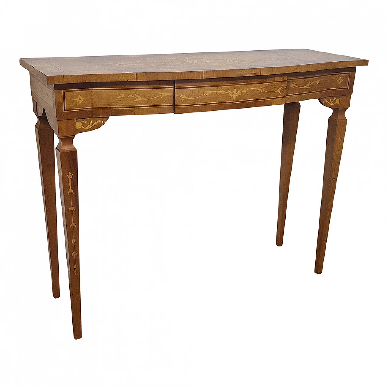 Louis XVI style walnut console with inlays, early 20th century 1