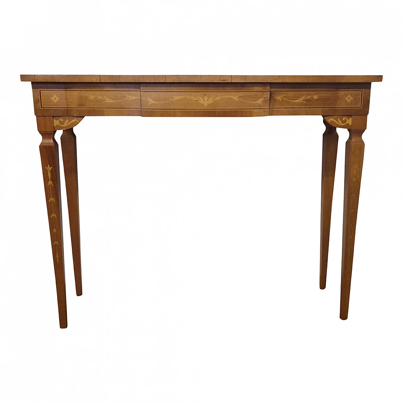 Louis XVI style walnut console with inlays, early 20th century 2