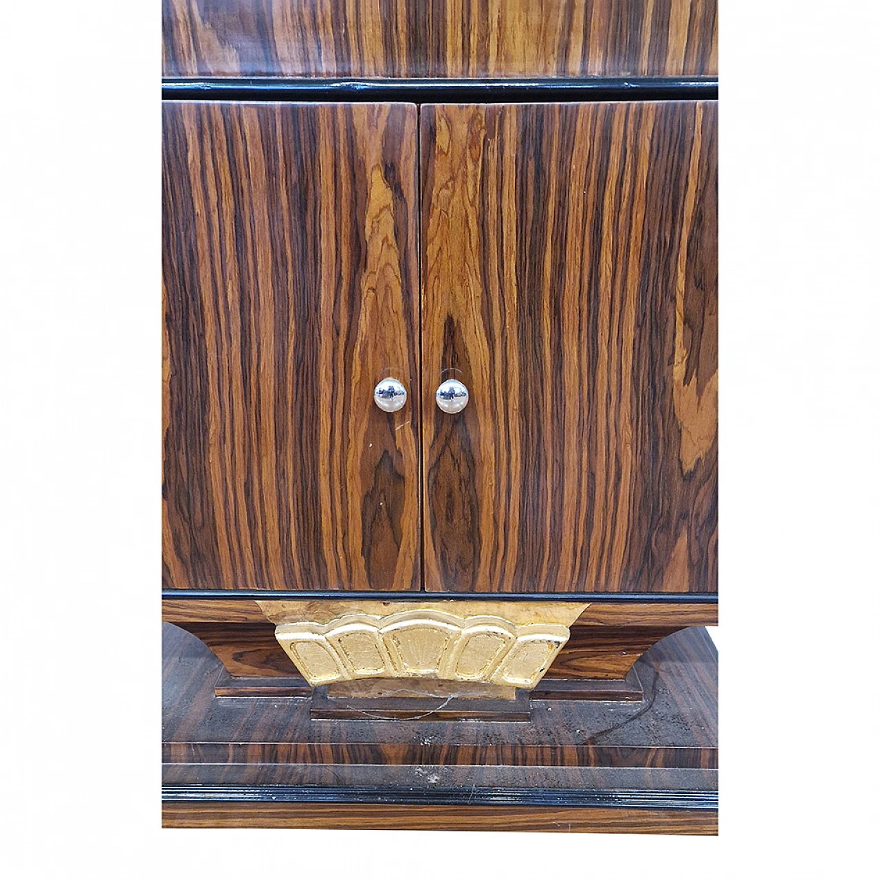 Art Deco style rosewood veneered wood display cabinet, 1980s 10