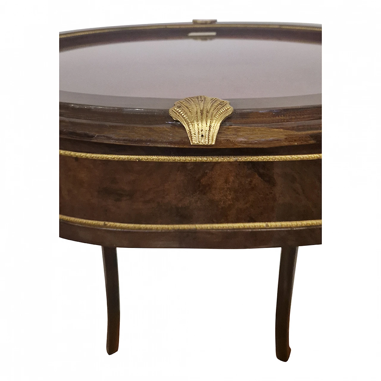 Baroque-style walnut-root display table, 1980s 4