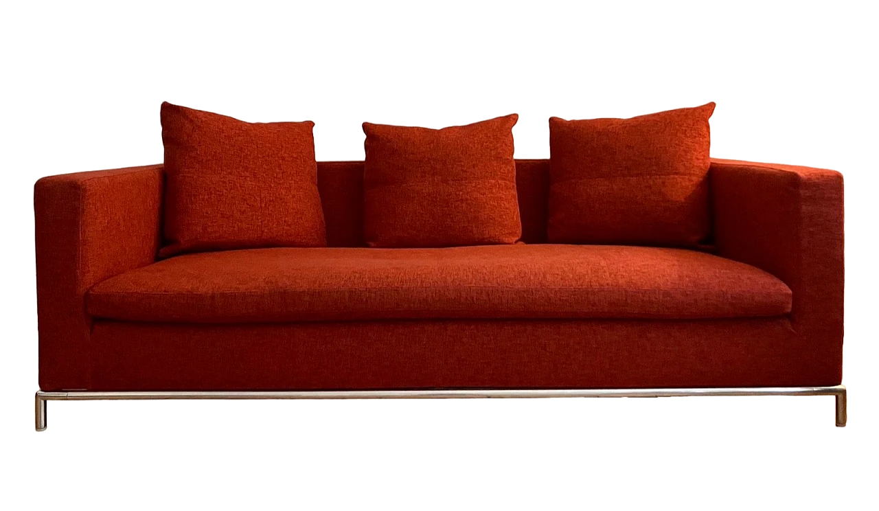 Red fabric George GS197 sofa by A. Citterio for B&B Italia 10