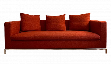 Divano George GS197 in tessuto rosso di A. Citterio per B&B Italia