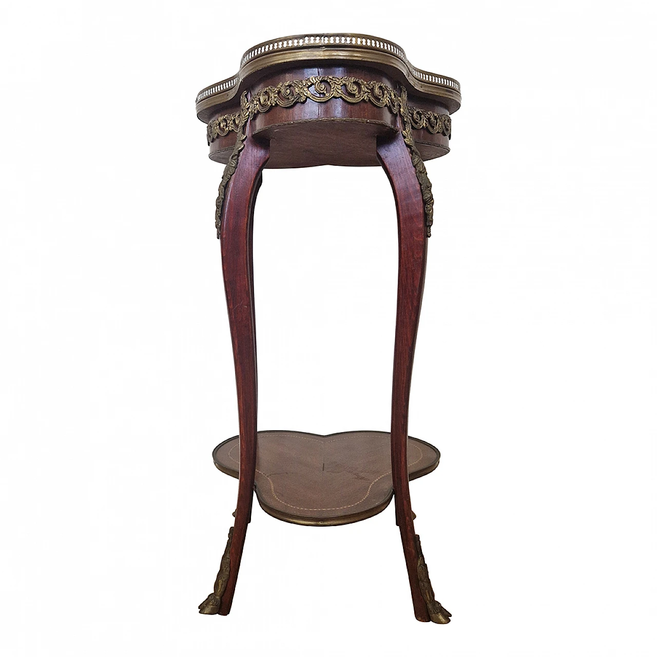 Guéridon tripod inlaid in Louis XV style, 1980s 1