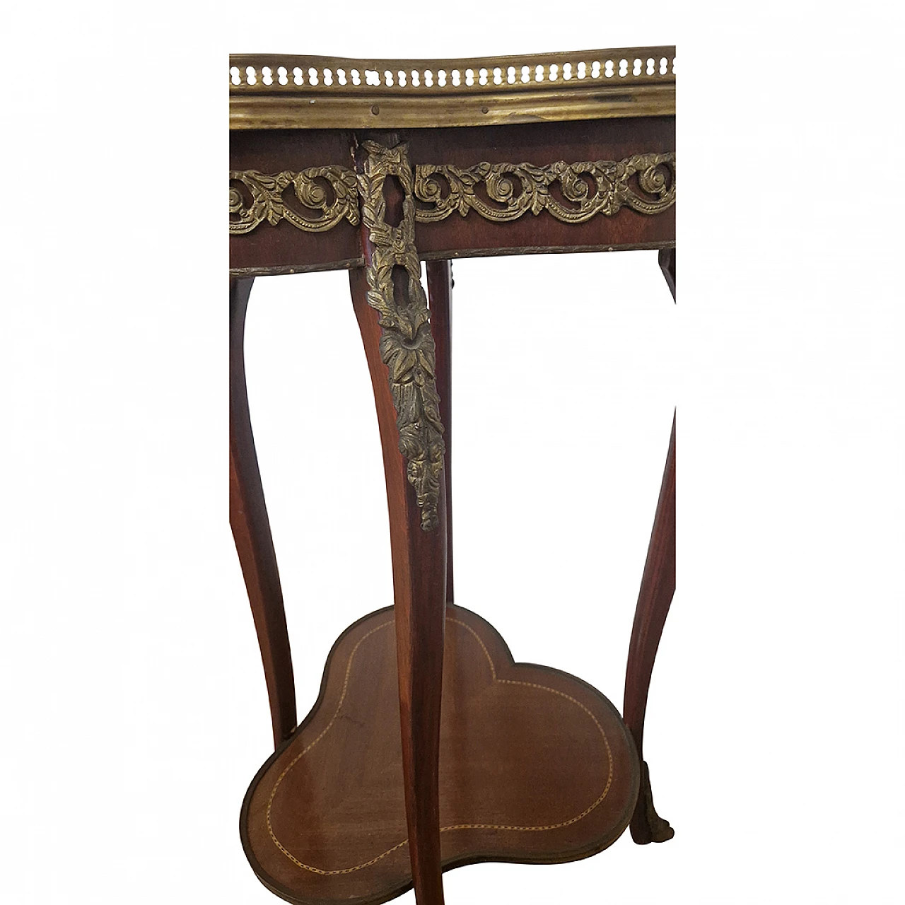 Guéridon tripod inlaid in Louis XV style, 1980s 5