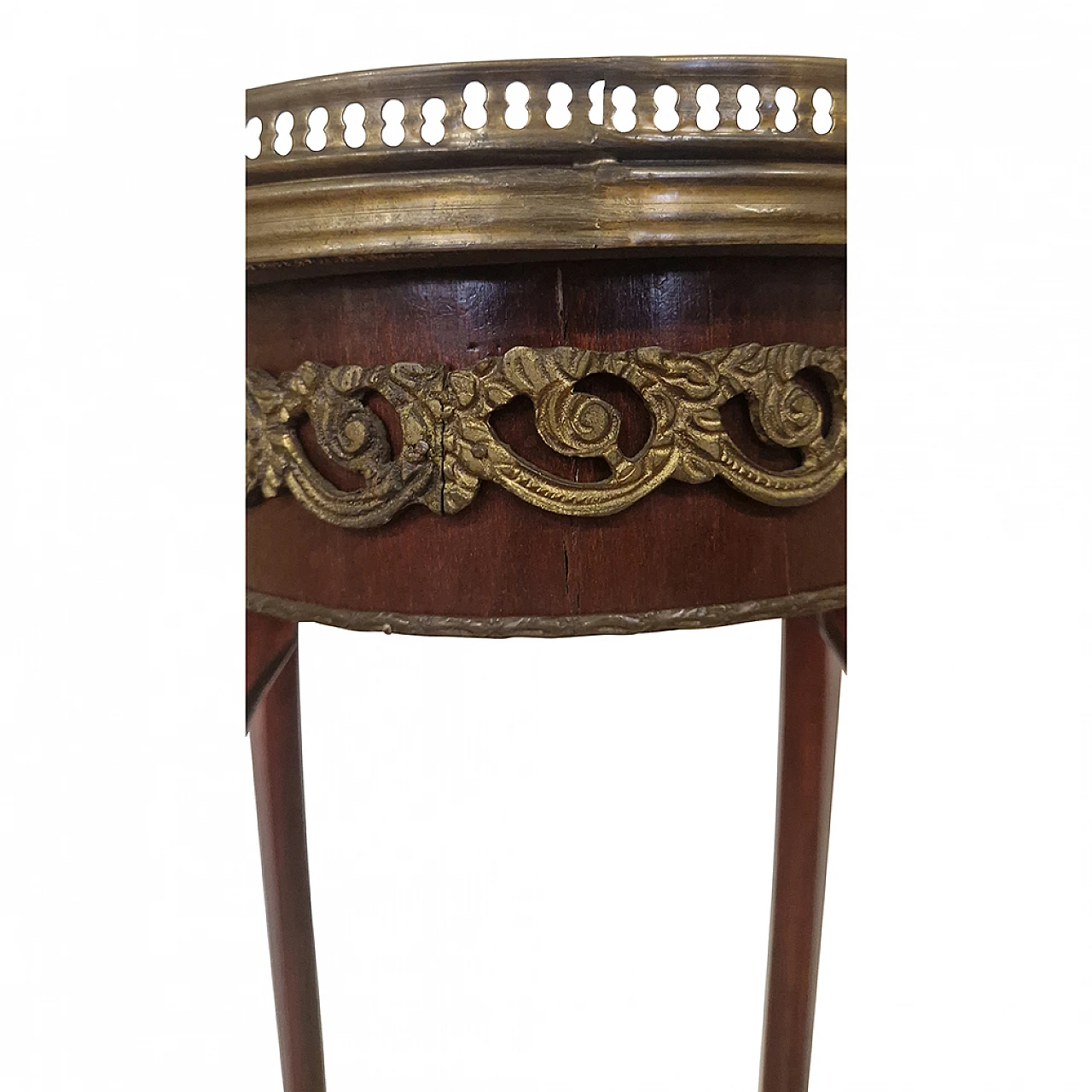 Guéridon tripod inlaid in Louis XV style, 1980s 8