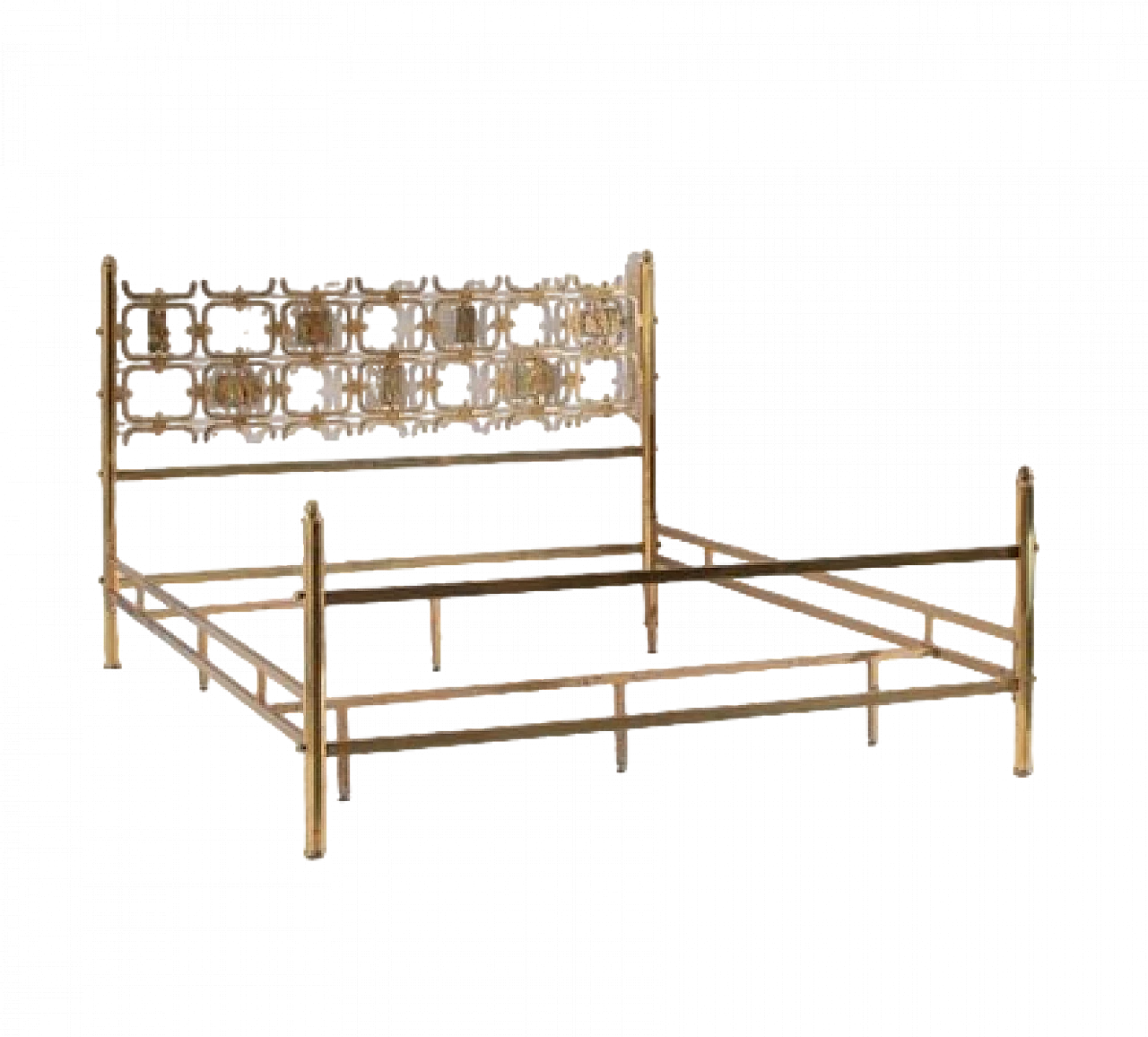 Double Bed in laquered brass by O. Borsani for Tecno, 1950s 9