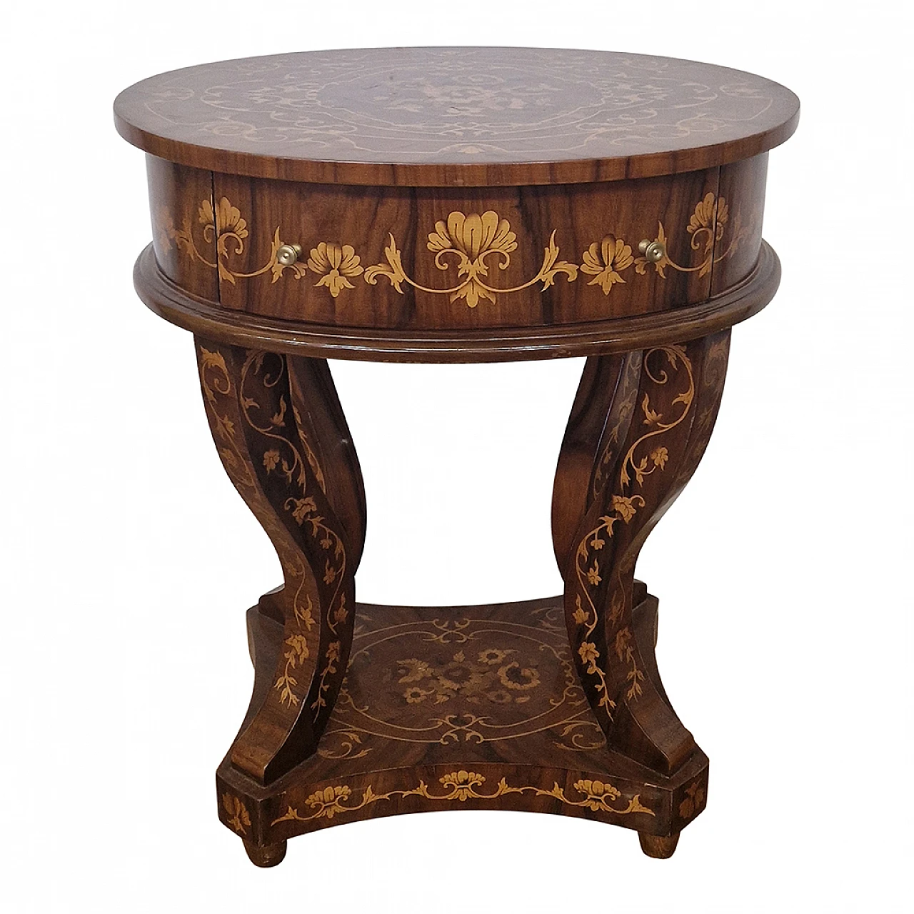 Inlaid walnut coffee table in Baroque style, 1980s 2