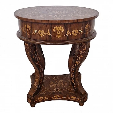 Inlaid walnut coffee table in Baroque style, 1980s