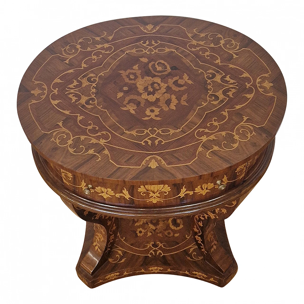 Inlaid walnut coffee table in Baroque style, 1980s 5