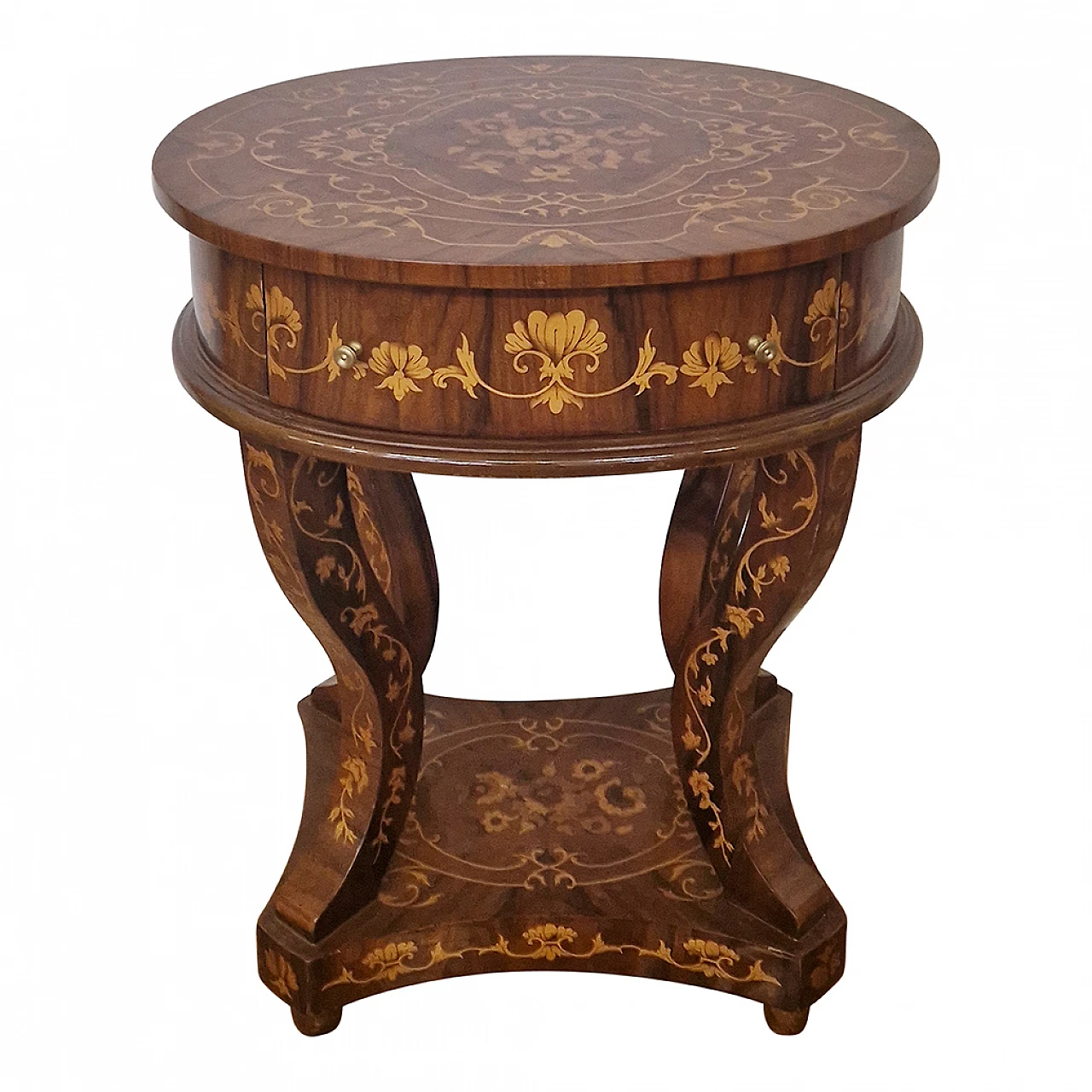 Inlaid walnut coffee table in Baroque style, 1980s 6