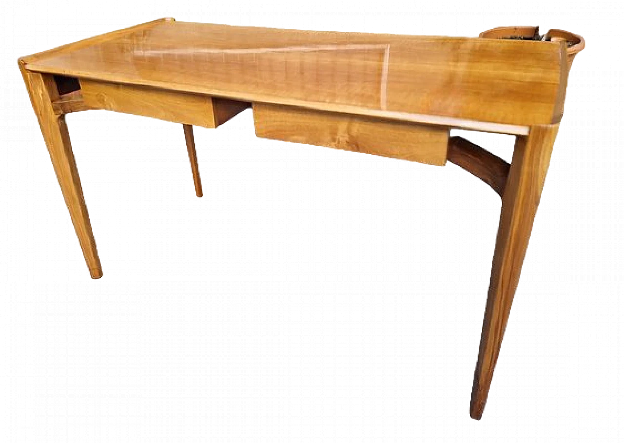 Walnut writing desk with drawer by Paolo Buffa, 1950s 8