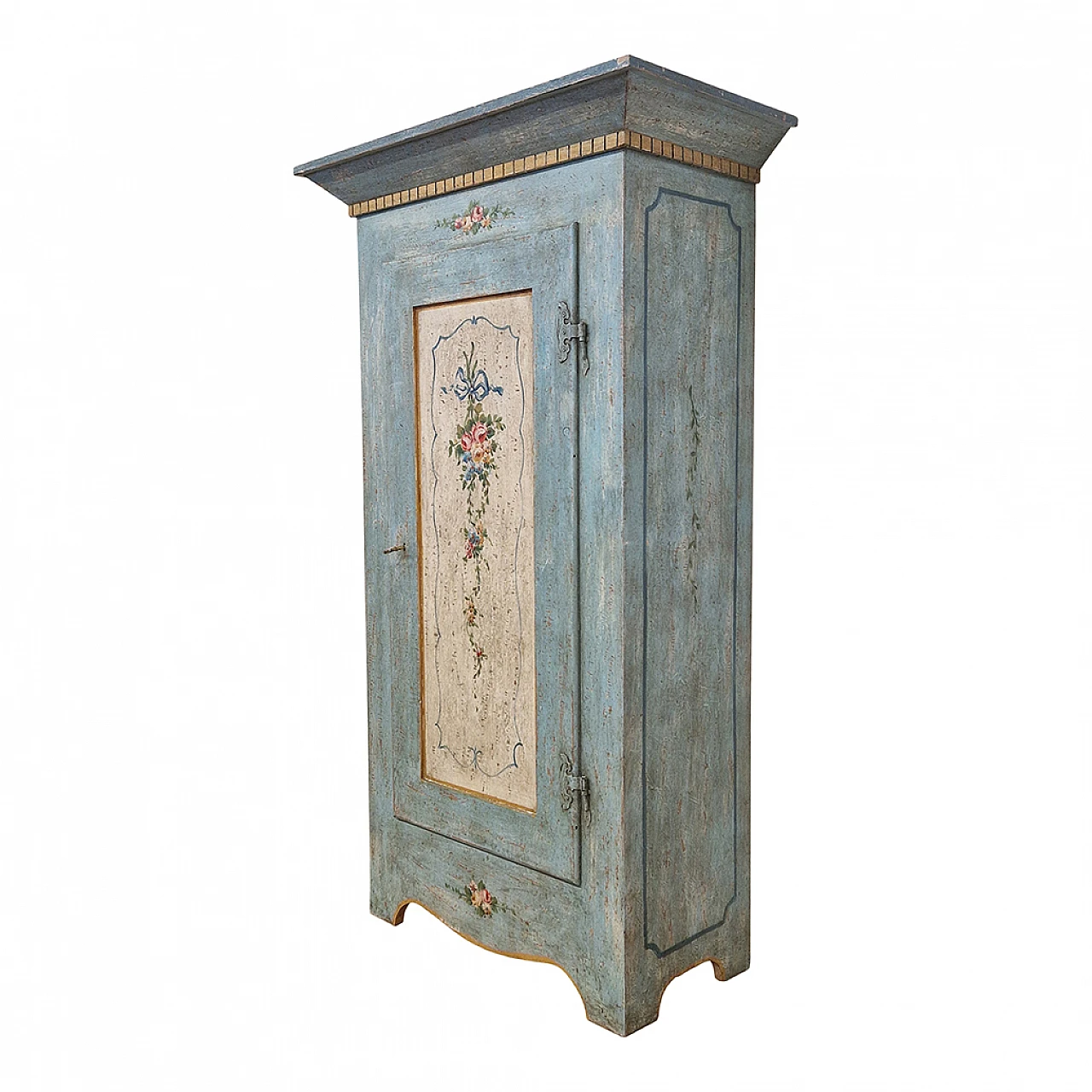 Tyrolean-style blue lacquered cupboard, 1980s 7