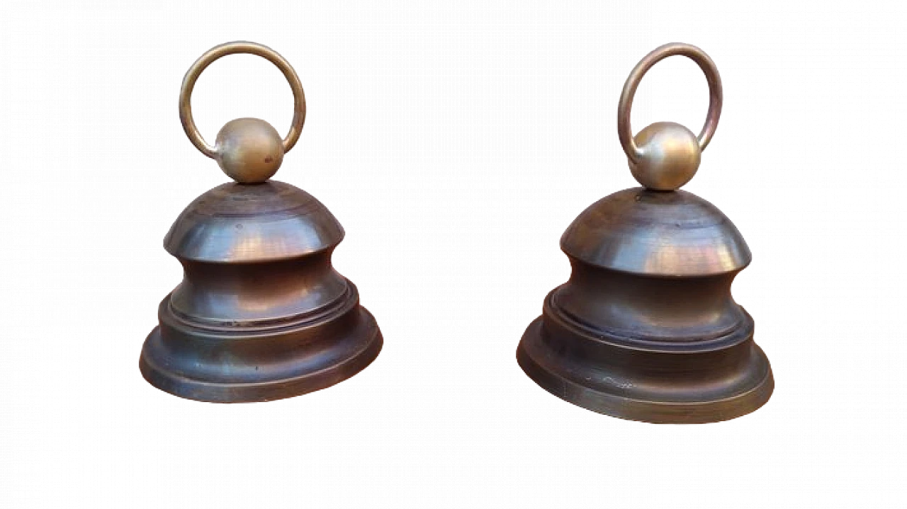 Pair of brass doorstops by L. C. Dominioni for Azucena, 1950s 7