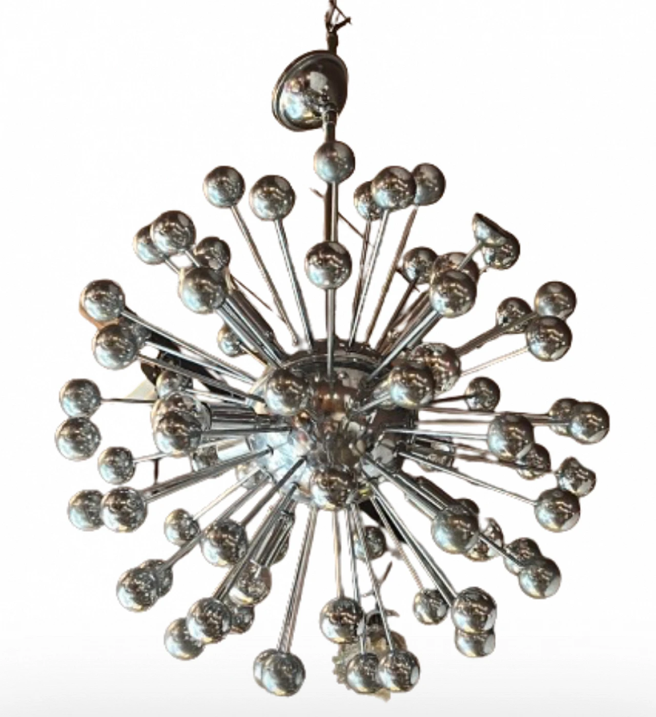 Six-light chrome-plated Sputnik chandelier, 1970s 1