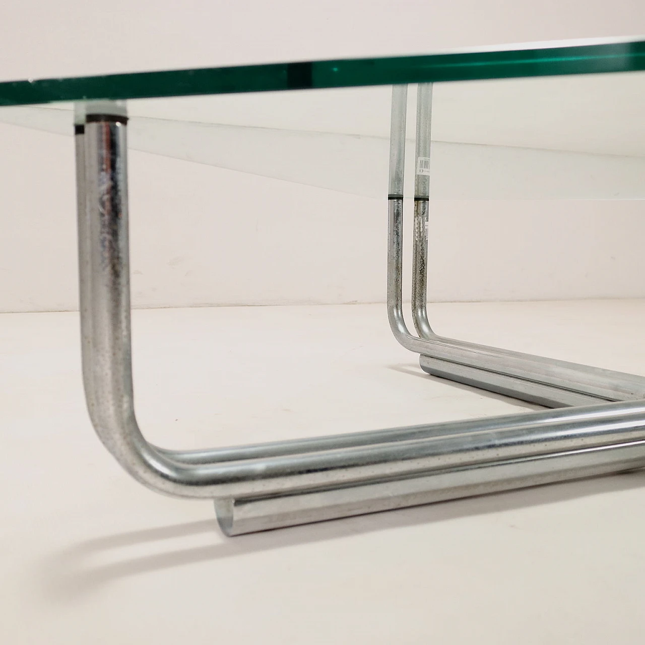 Coffee table in glass and steel by Gianfranco Frattini for Cassina, 1970s 3