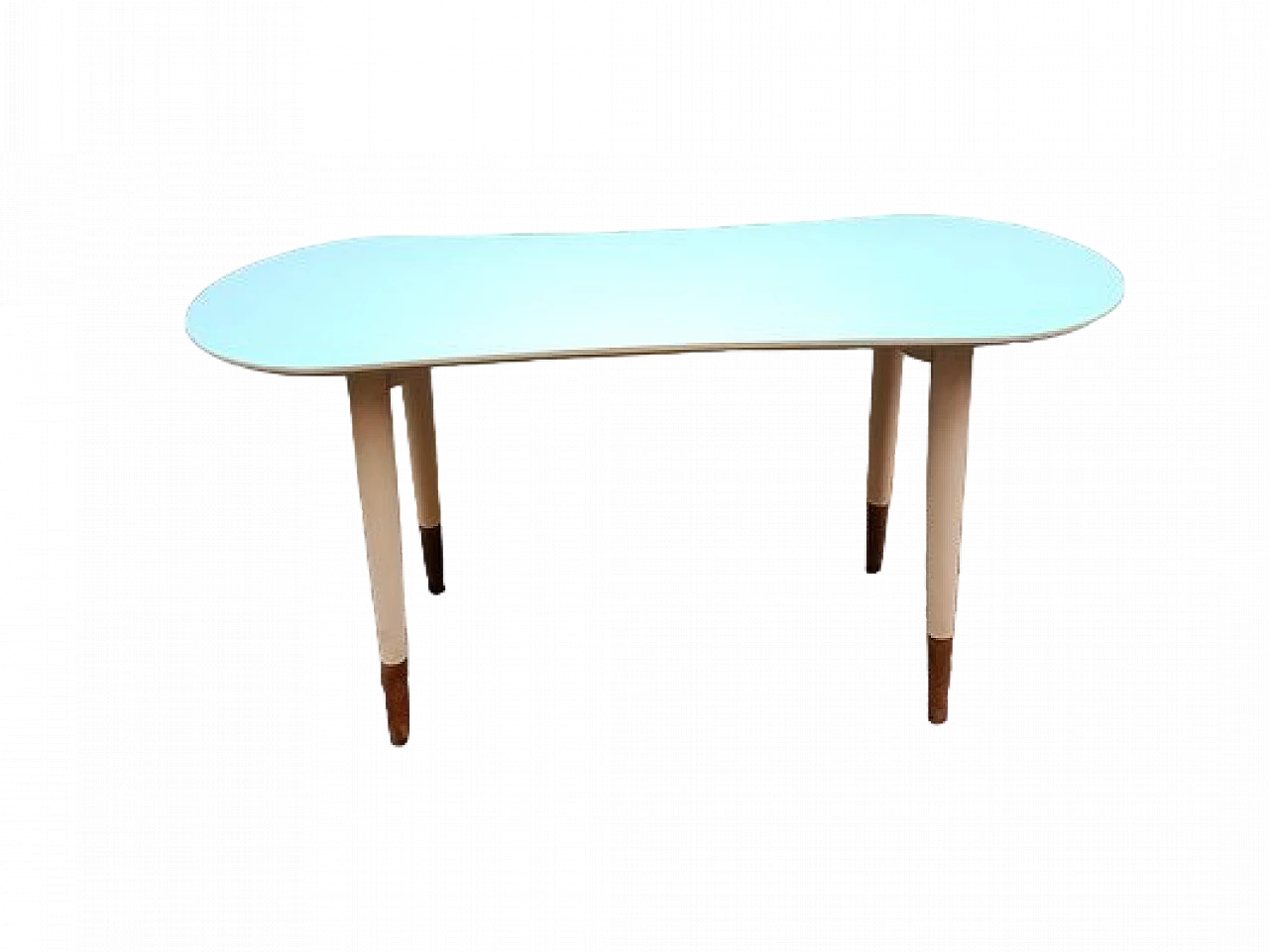 Coffee table in wood with blue formica top by Gio Ponti, 1950s 6