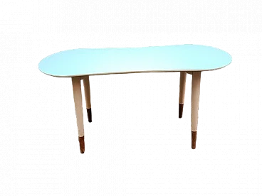 Coffee table in wood with blue formica top by Gio Ponti, 1950s