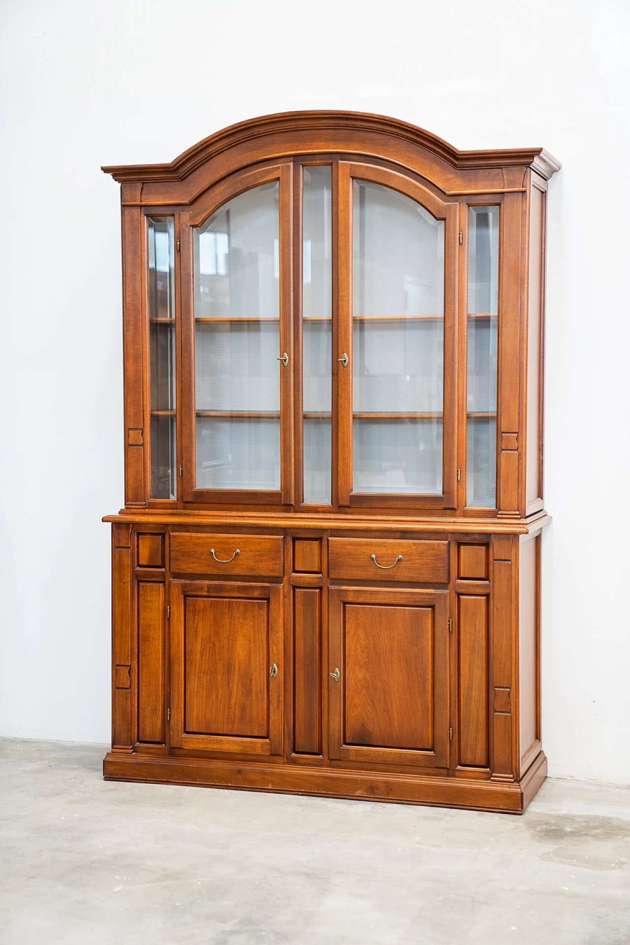 Walnut-stained carved beech display case, 1980s 2