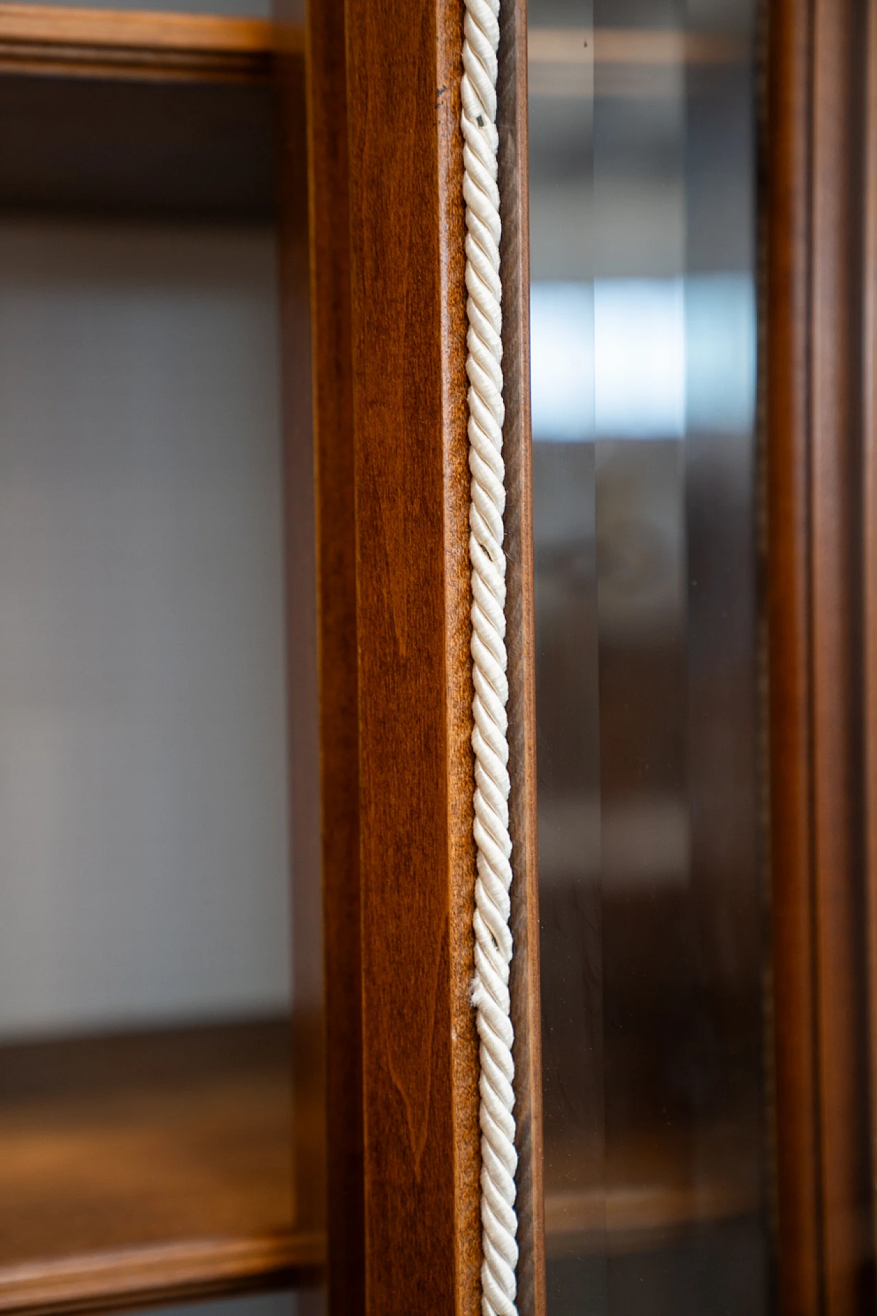 Walnut-stained carved beech display case, 1980s 4