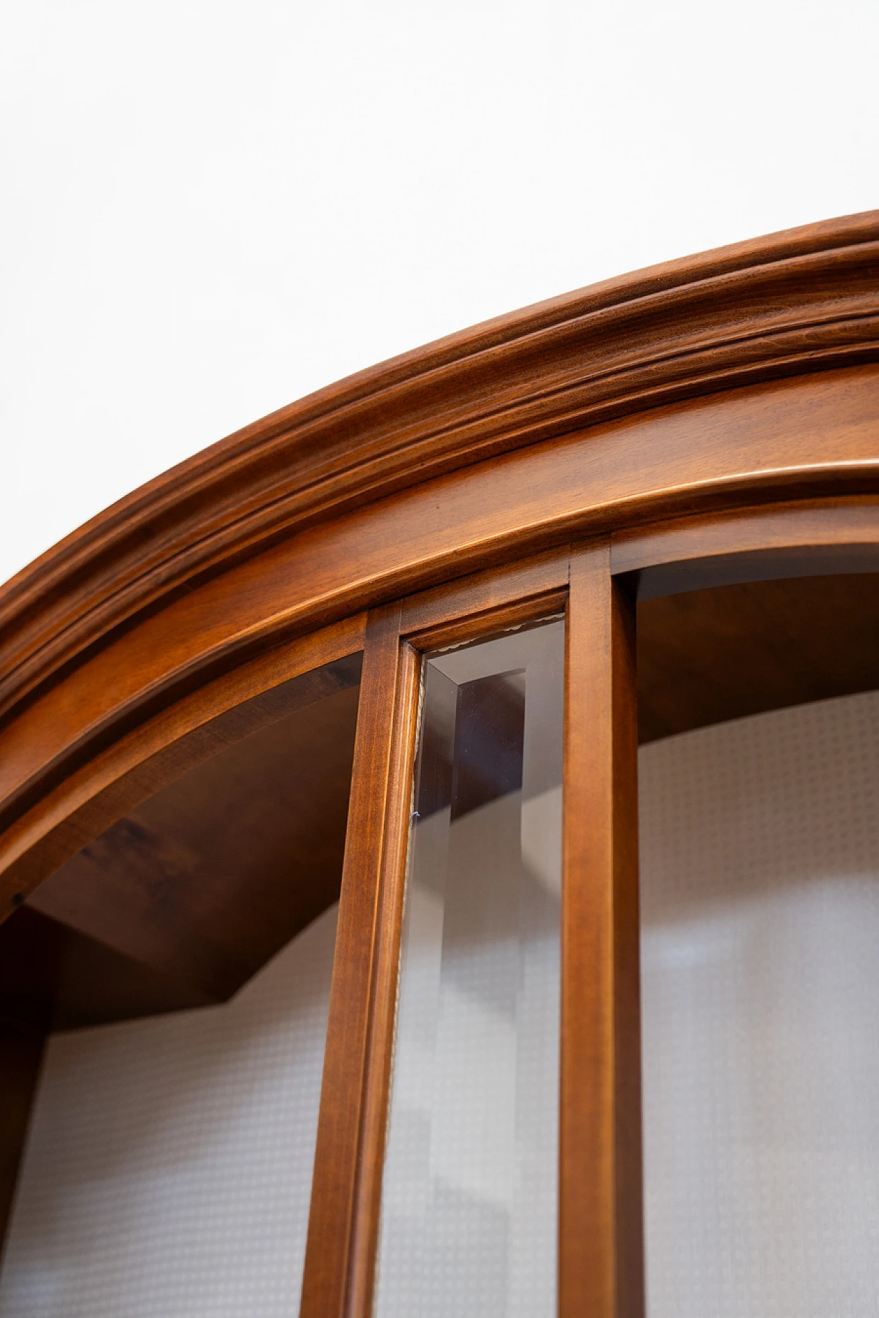 Walnut-stained carved beech display case, 1980s 6