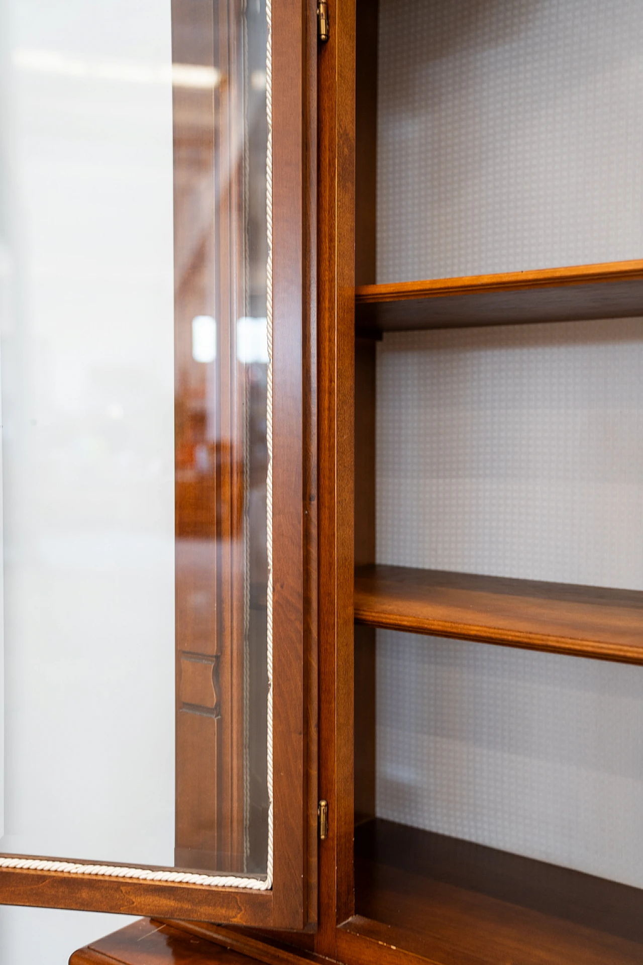 Walnut-stained carved beech display case, 1980s 8