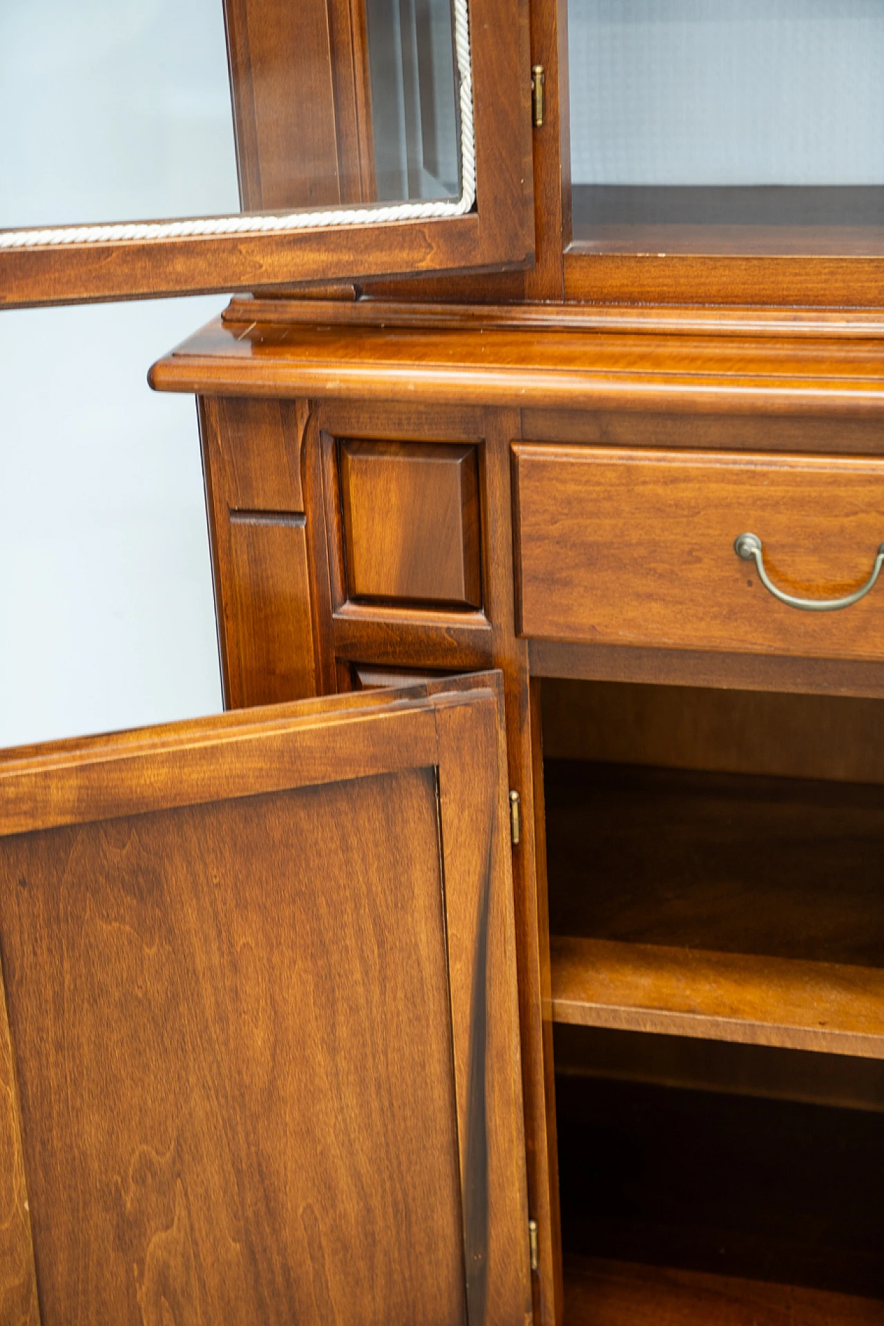 Walnut-stained carved beech display case, 1980s 15