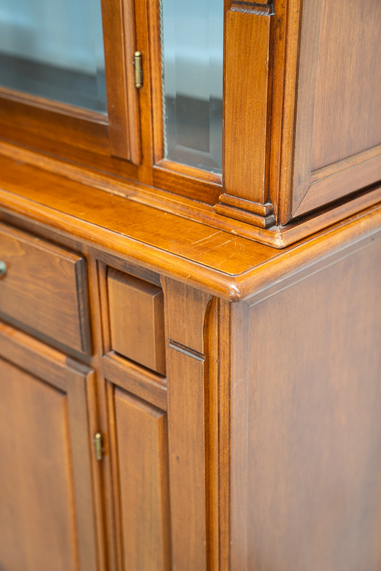 Walnut-stained carved beech display case, 1980s 21