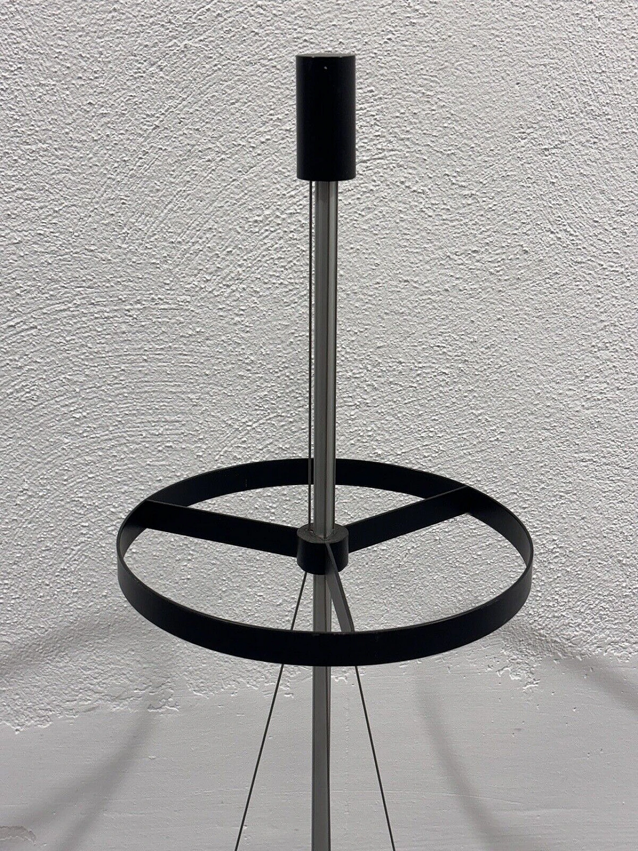 Chromed and black metal umbrella stand, 1980s 3